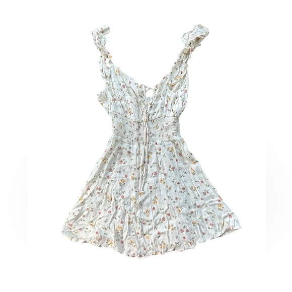 Reformation Bellagio Dress Floral Keyhole Dress Size 4 Cream Orange - Picture 6 of 10